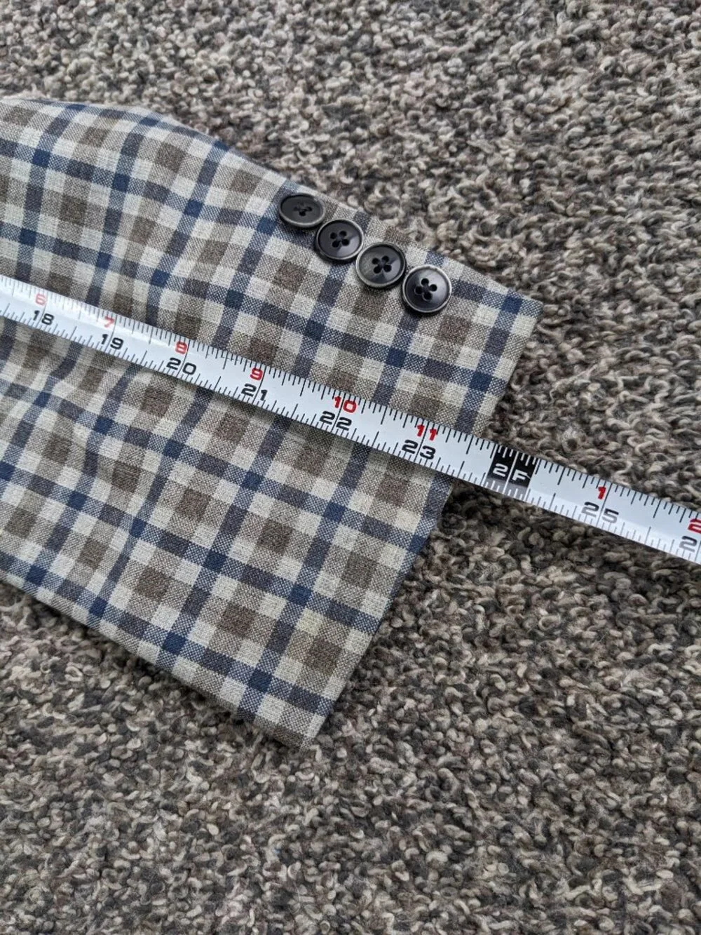 Jack Victor Sport Coat Exclusive Collection Wool Checked Gray Blue Brown 40R
